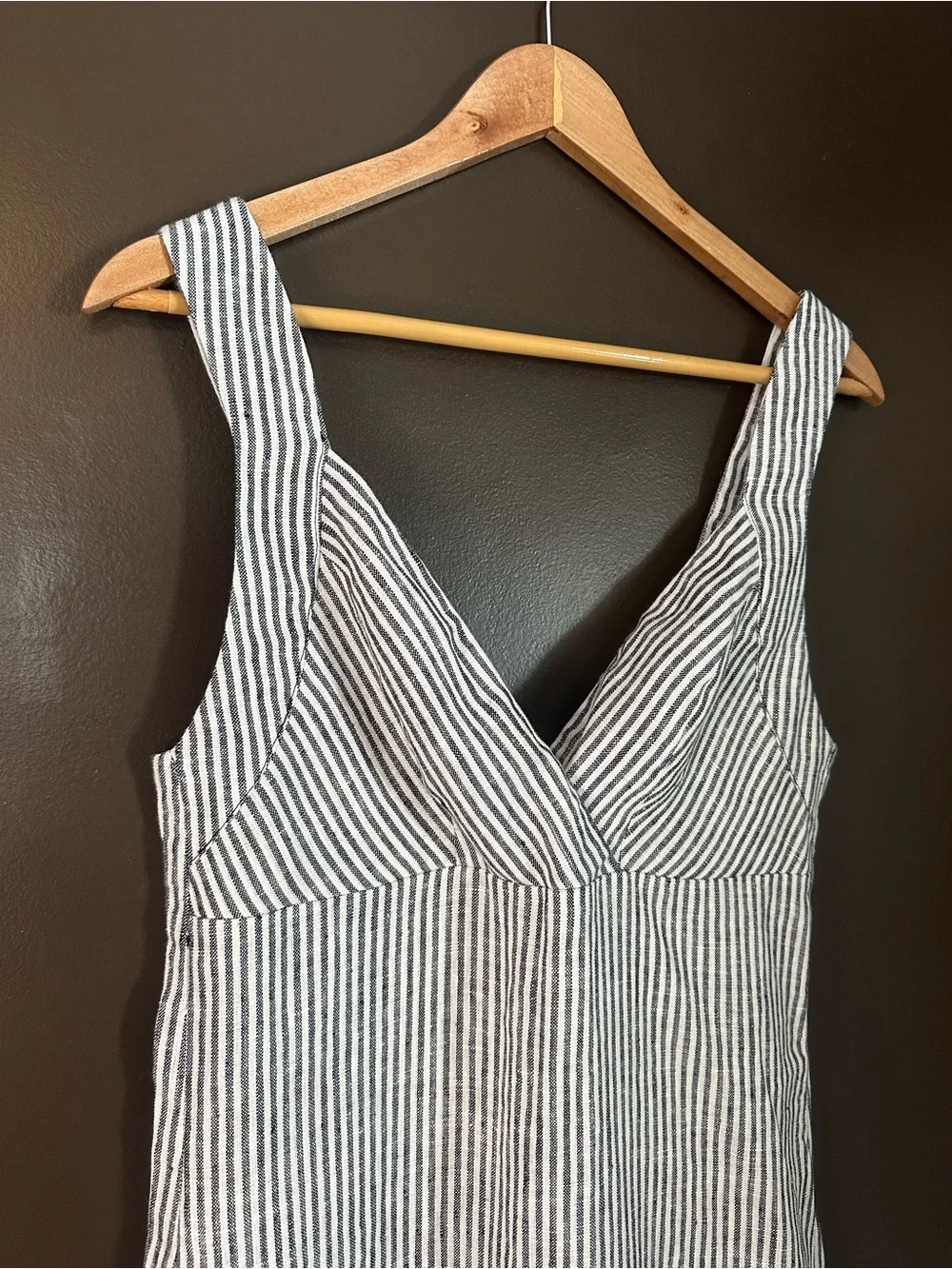 REFORMATION Allira 100% Linen Slim Fit Dress Vineyard Stripe Size 4